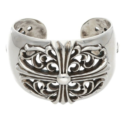 Chrome Hearts FLRL CRS CUFF Floral Cross Wide Bangle Belt