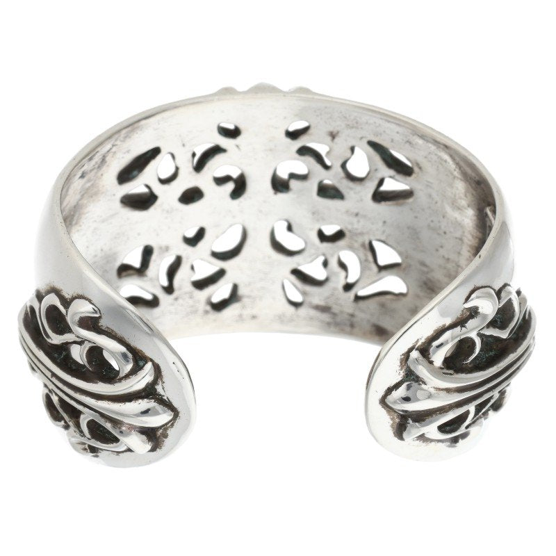 Chrome Hearts FLRL CRS CUFF Floral Cross Wide Bangle Belt