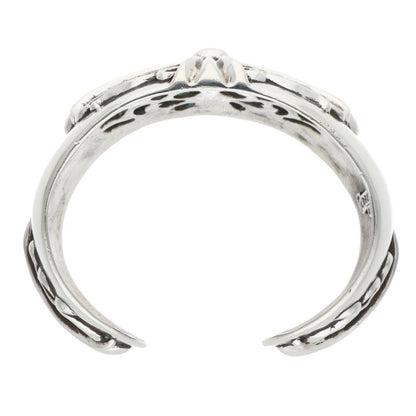 Chrome Hearts FLRL CRS CUFF Floral Cross Wide Bangle Belt