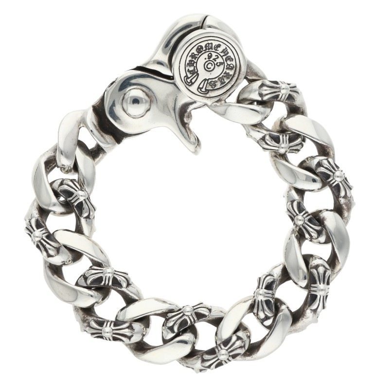 Chrome Hearts FNCY CHN LNK 925 Silver Bracelet Size 12LINK