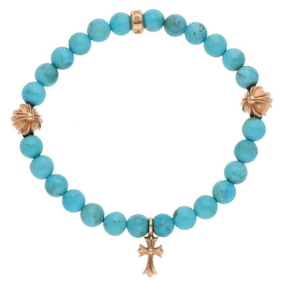 Chrome Hearts 22K 6mm Bead Bracelet Blue Gold Size 6