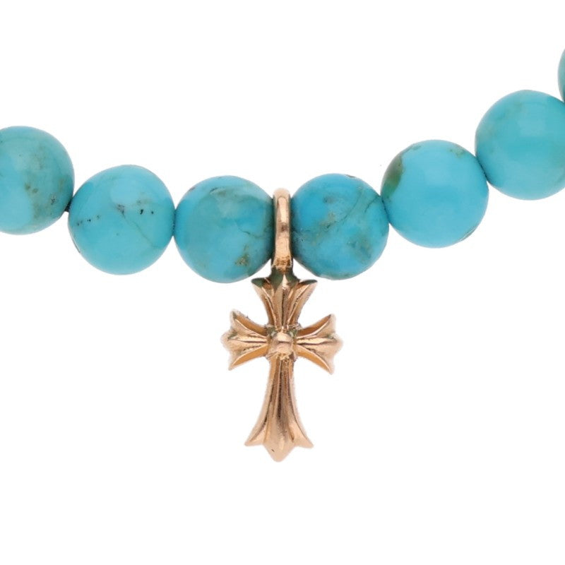 Chrome Hearts 22K 6mm Bead Bracelet Blue Gold Size 6