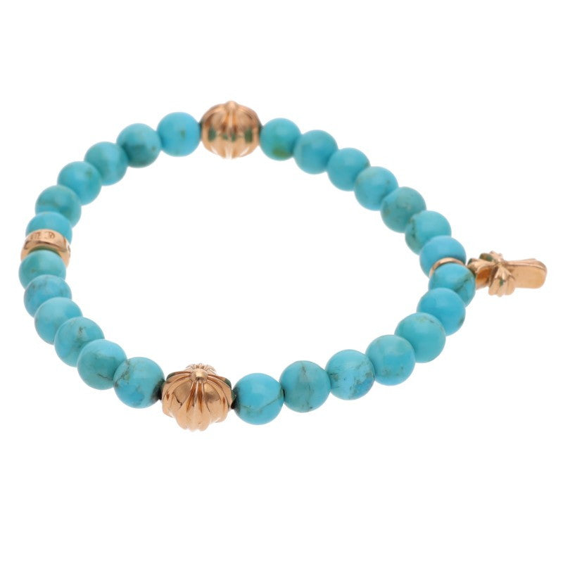 Chrome Hearts 22K 6mm Bead Bracelet Blue Gold Size 6