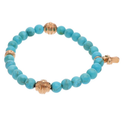 Chrome Hearts 22K 6mm Bead Bracelet Blue Gold Size 6