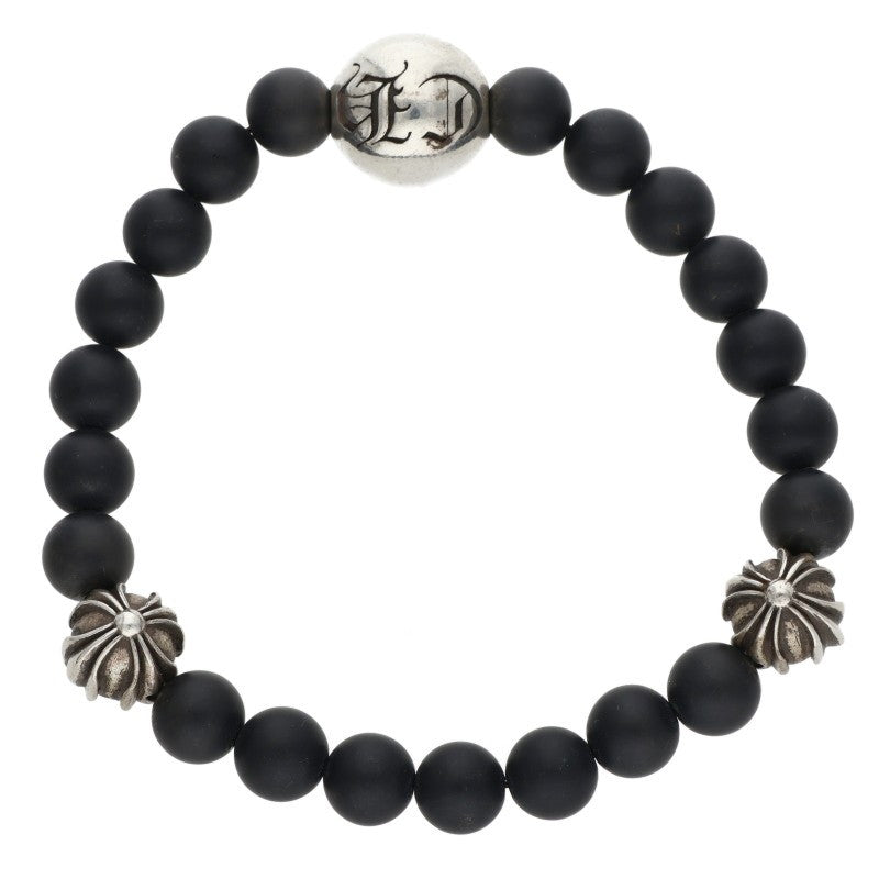 Chrome Hearts 8mm Bead Silver & Black Bracelet