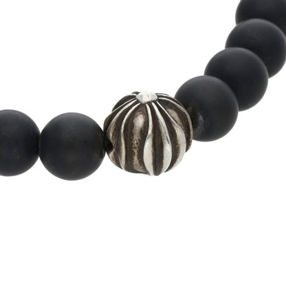 Chrome Hearts 8mm Bead Silver & Black Bracelet