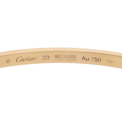 Cartier LOVE BRACELET SM K18YG Pave Diamond Bracelet Size 20