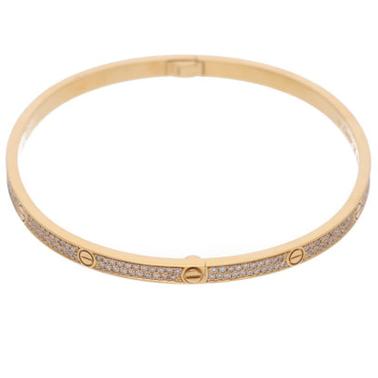 Cartier LOVE BRACELET SM K18YG Pave Diamond Bracelet Size 20
