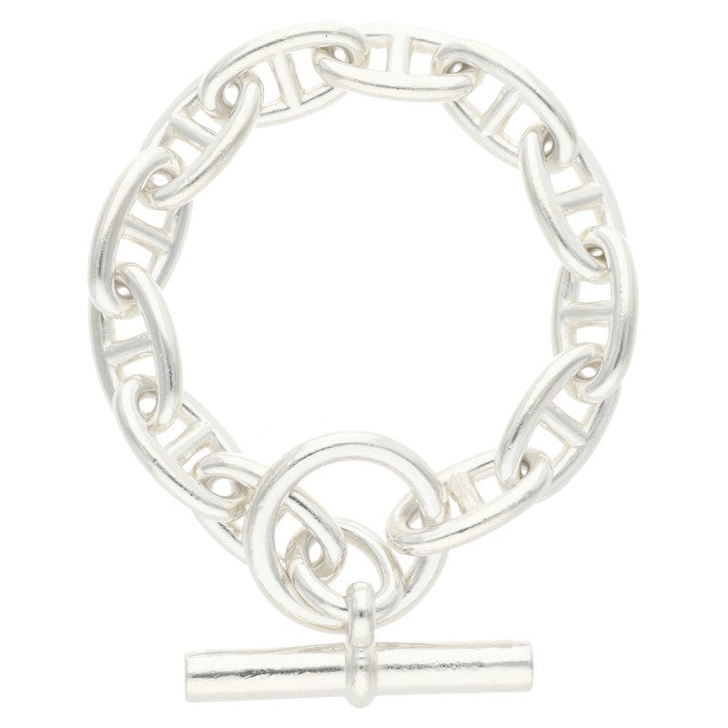 HERMES Chaine d'Ancre GM Silver Bracelet Size 12LINK