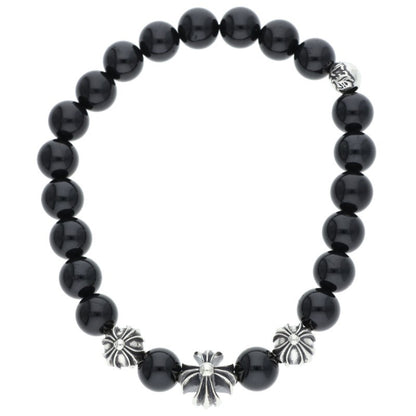 Chrome Hearts 8mm BEAD13 Bead Bracelet Black Silver