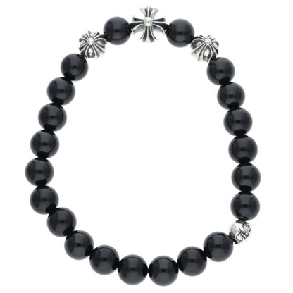 Chrome Hearts 8mm BEAD13 Bead Bracelet Black Silver