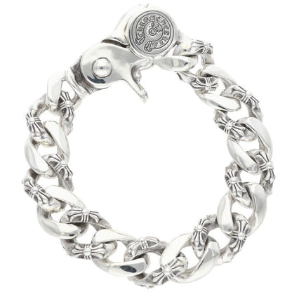 Chrome Hearts FNCY CHN LNK Fancy Silver Bracelet Size 15LINK