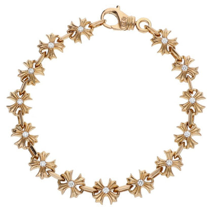 Chrome Hearts 22K CH X Link Diamond Bracelet Yellow Gold