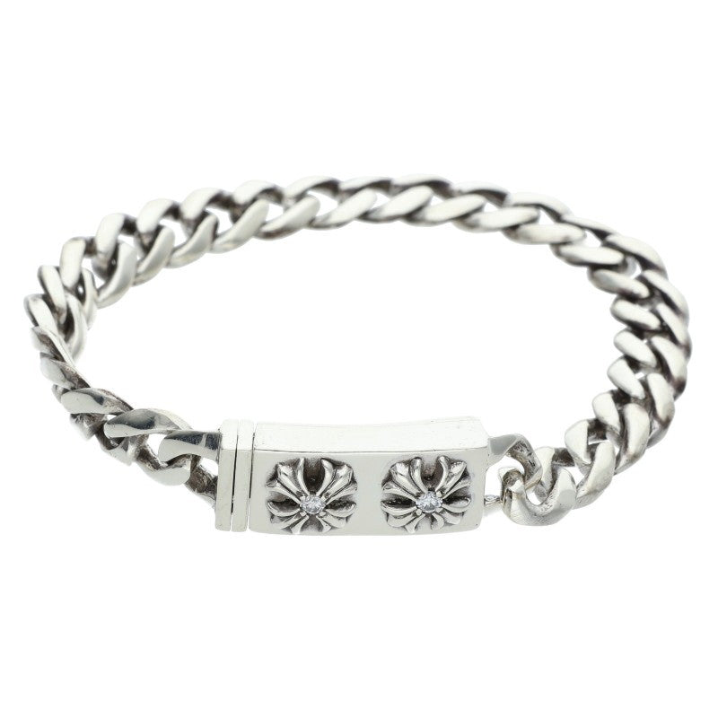 Chrome Hearts ID MINI CHX DIA Silver Bracelet Size 25LINK