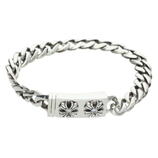 Chrome Hearts ID MINI CHX DIA Silver Bracelet Size 25LINK