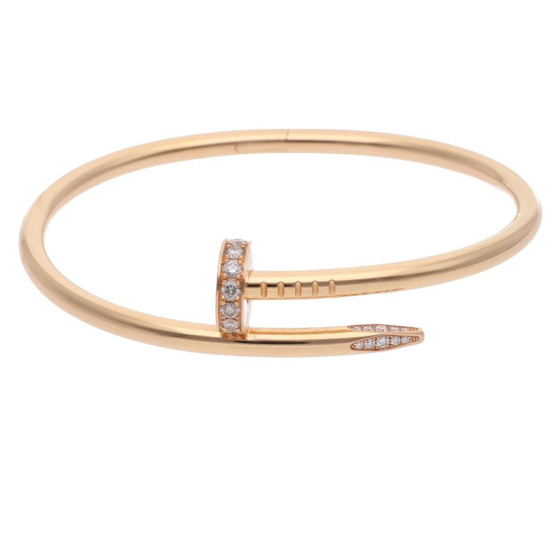 Cartier 18K Pink Gold Diamond JUSTE UN CLOU Bracelet Size 17