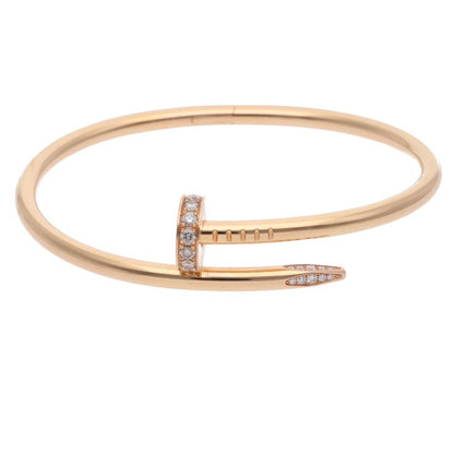 Cartier 18K Pink Gold Diamond JUSTE UN CLOU Bracelet Size 17