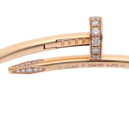 Cartier 18K Pink Gold Diamond JUSTE UN CLOU Bracelet Size 17