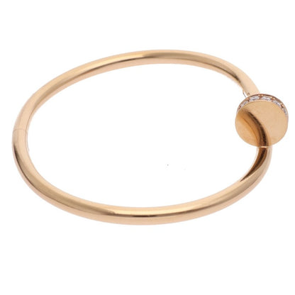 Cartier 18K Pink Gold Diamond JUSTE UN CLOU Bracelet Size 17