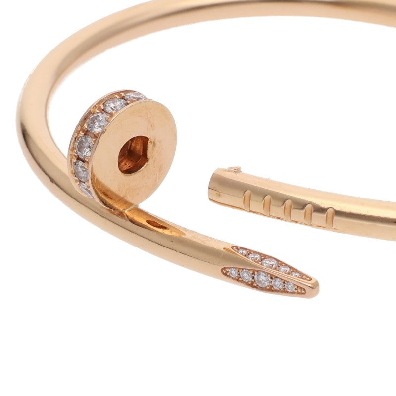 Cartier 18K Pink Gold Diamond JUSTE UN CLOU Bracelet Size 17