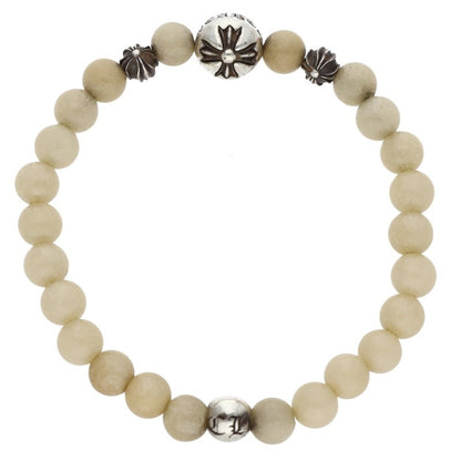 Chrome Hearts White Jade Bead Bracelet