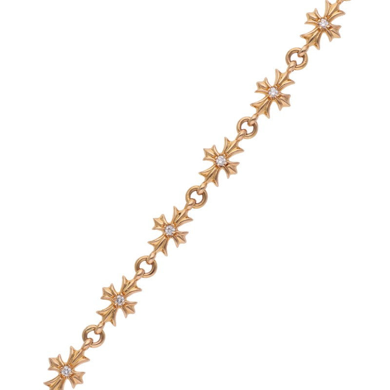 Chrome Hearts 22K Tiny ECH Plus Diamond Bracelet Size 11LINK