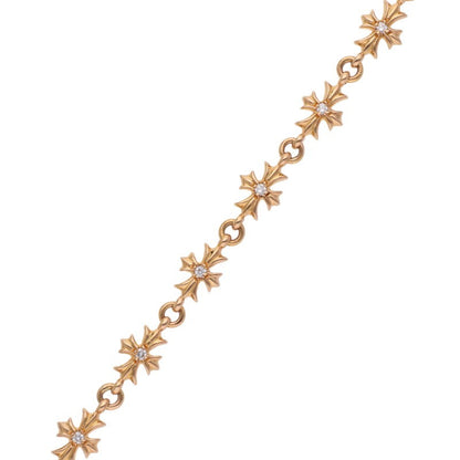Chrome Hearts 22K Tiny ECH Plus Diamond Bracelet Size 11LINK