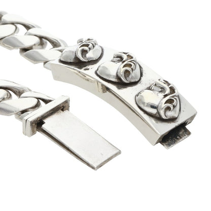 Chrome Hearts 3 Heart ID Classic Link Bracelet Size 11LINK