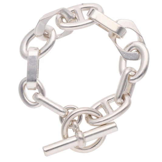 HERMES Aleas GM Ag925 Silver Bracelet Size 11LINK