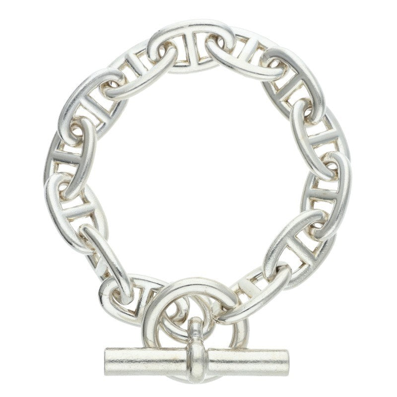 HERMES Chaine d'Ancre TGM Silver Bracelet Size 13LINK