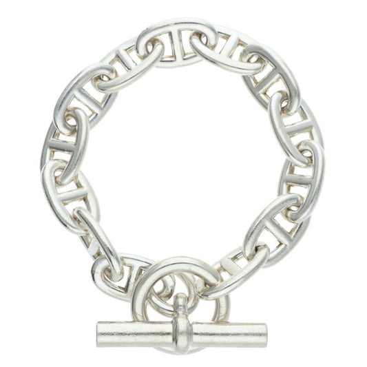 HERMES Chaine d'Ancre TGM Silver Bracelet Size 13LINK