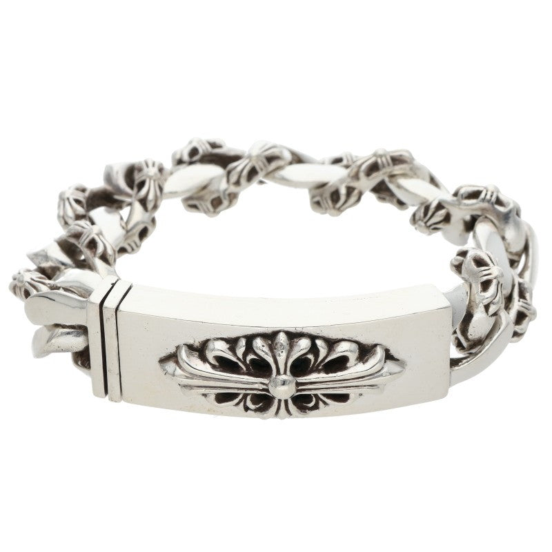 Chrome Hearts ID Floral CRS Silver Bracelet Size 12LINK