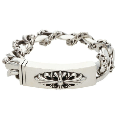 Chrome Hearts ID Floral CRS Silver Bracelet Size 12LINK