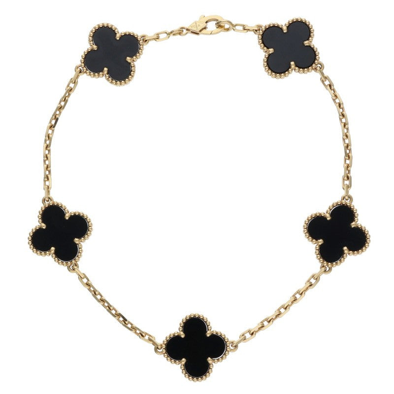 VANCLEEF & ARPELS Vintage Alhambra K18YG 5-Motif Bracelet
