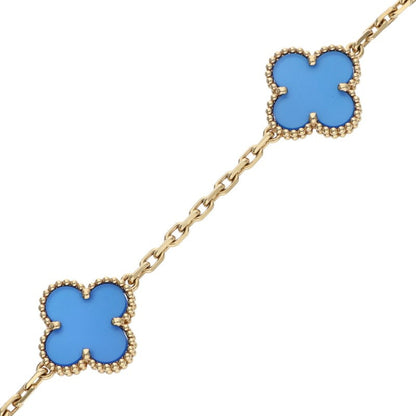 VANCLEEF & ARPELS Vintage Alhambra K18YG Agate Bracelet