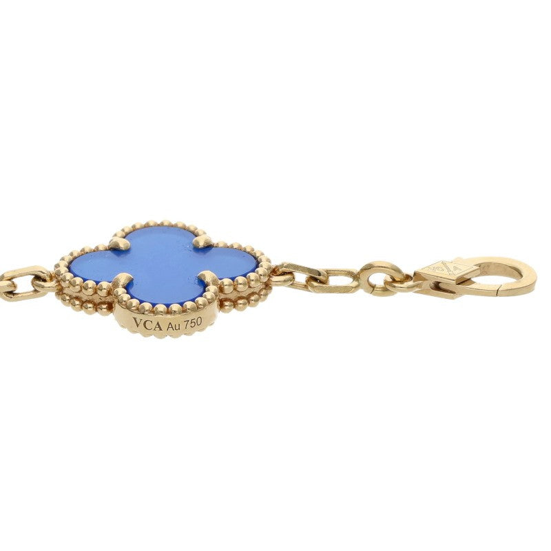 VANCLEEF & ARPELS Vintage Alhambra K18YG Agate Bracelet