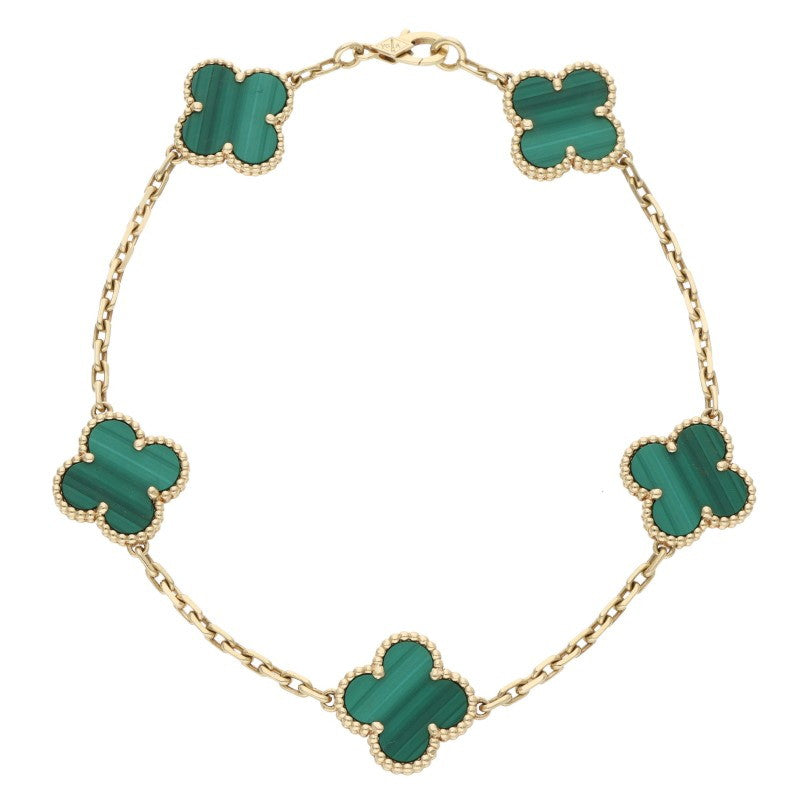 VANCLEEF & ARPELS Vintage Alhambra Malachite Bracelet