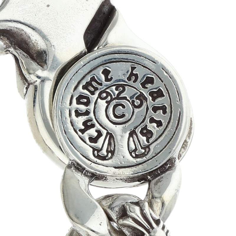 Chrome Hearts FNCY CHN LNK Old Silver Bracelet Size 15LINK