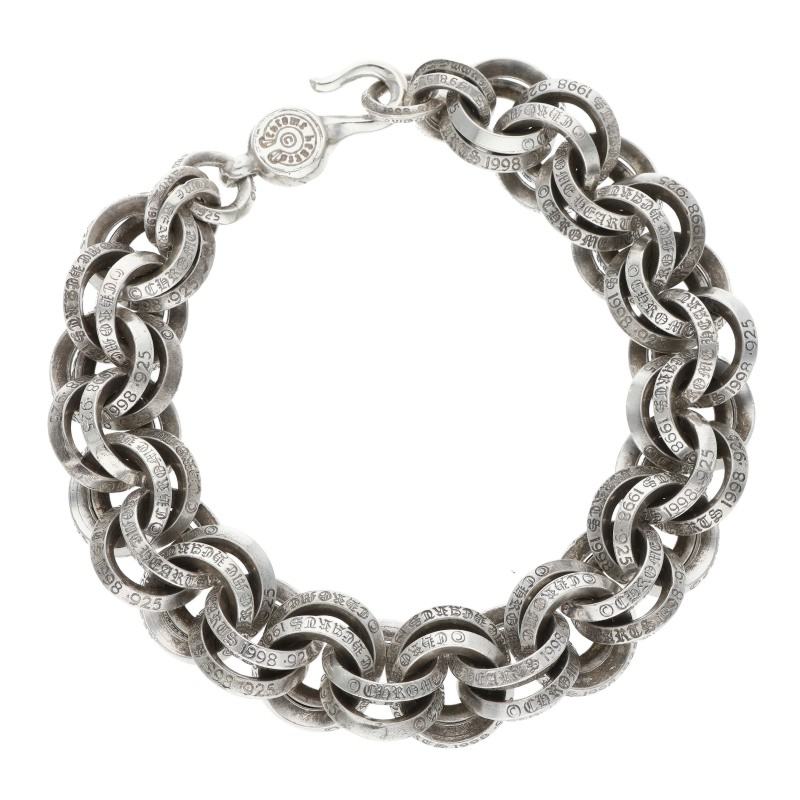 Chrome Hearts 2 Double B Ring Silver Bracelet
