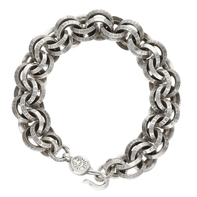 Chrome Hearts 2 Double B Ring Silver Bracelet