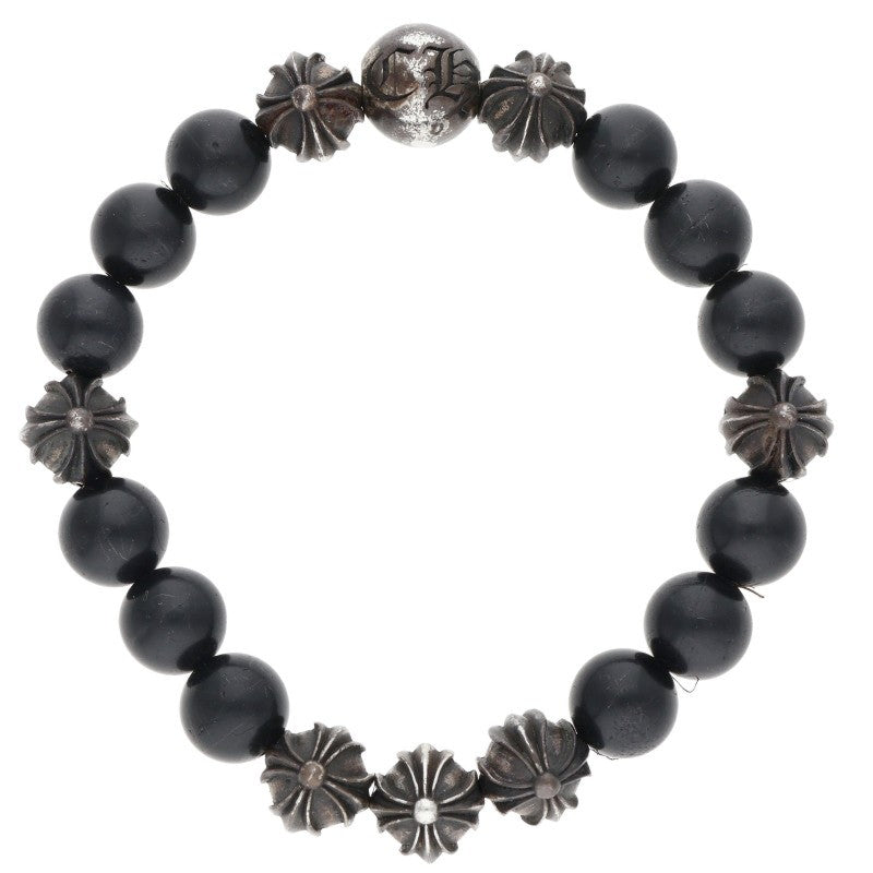 Chrome Hearts 10mm Black Tourmaline Bead Bracelet