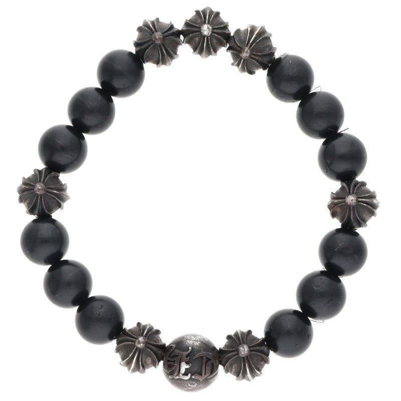 Chrome Hearts 10mm Black Tourmaline Bead Bracelet