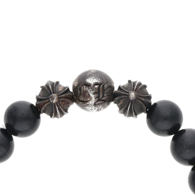 Chrome Hearts 10mm Black Tourmaline Bead Bracelet