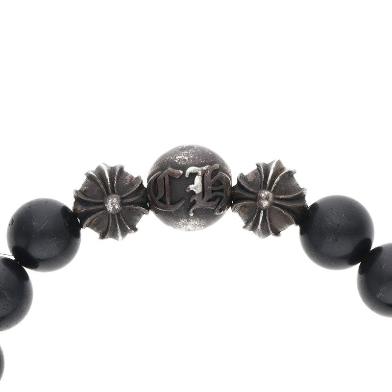 Chrome Hearts 10mm Black Tourmaline Bead Bracelet