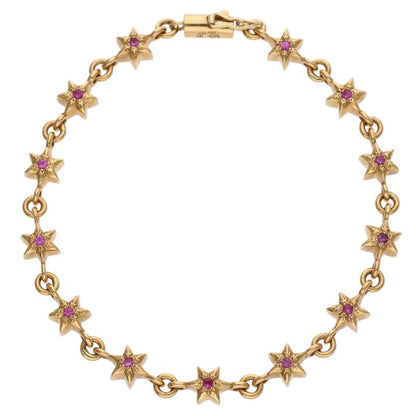 Chrome Hearts 22K Tiny Star Sapphire Bracelet Size 13LINK
