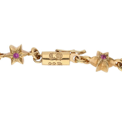 Chrome Hearts 22K Tiny Star Sapphire Bracelet Size 13LINK