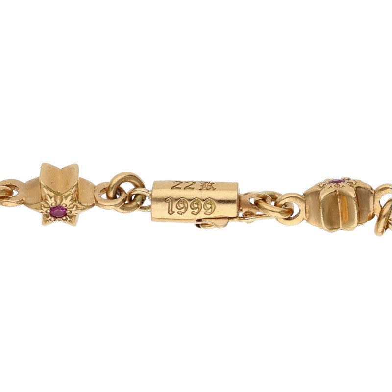 Chrome Hearts 22K Tiny Star Sapphire Bracelet Size 13LINK