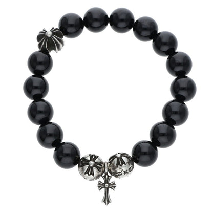 Chrome Hearts 10mm Bead Bracelet Black/Silver