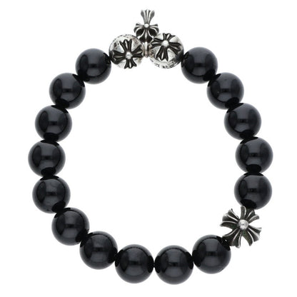 Chrome Hearts 10mm Bead Bracelet Black/Silver
