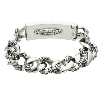 Chrome Hearts ID Dagger Fancy Silver Bracelet Size 13LINK
